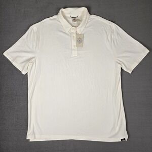 Faherty‎ The Movement Polo Shirt Mens 2XL White Stretch Comfort Short Sleeve NWT